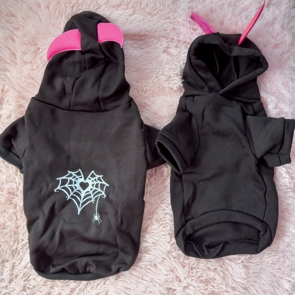 Hot Topic Other - Pet hoodie! Dog seater with hood, pink horns, and spider graphic! 2 sizes! Nwot